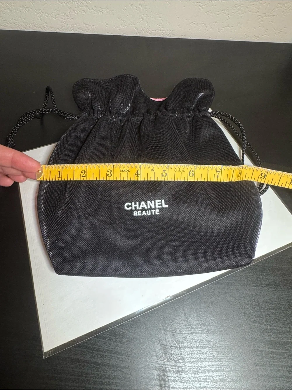 CHANEL Beauté Black Drawstring Cosmetic Pouch